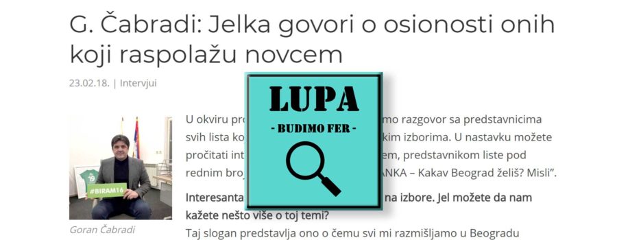 Zelena stranka - Goran Ćabradi - LUPA